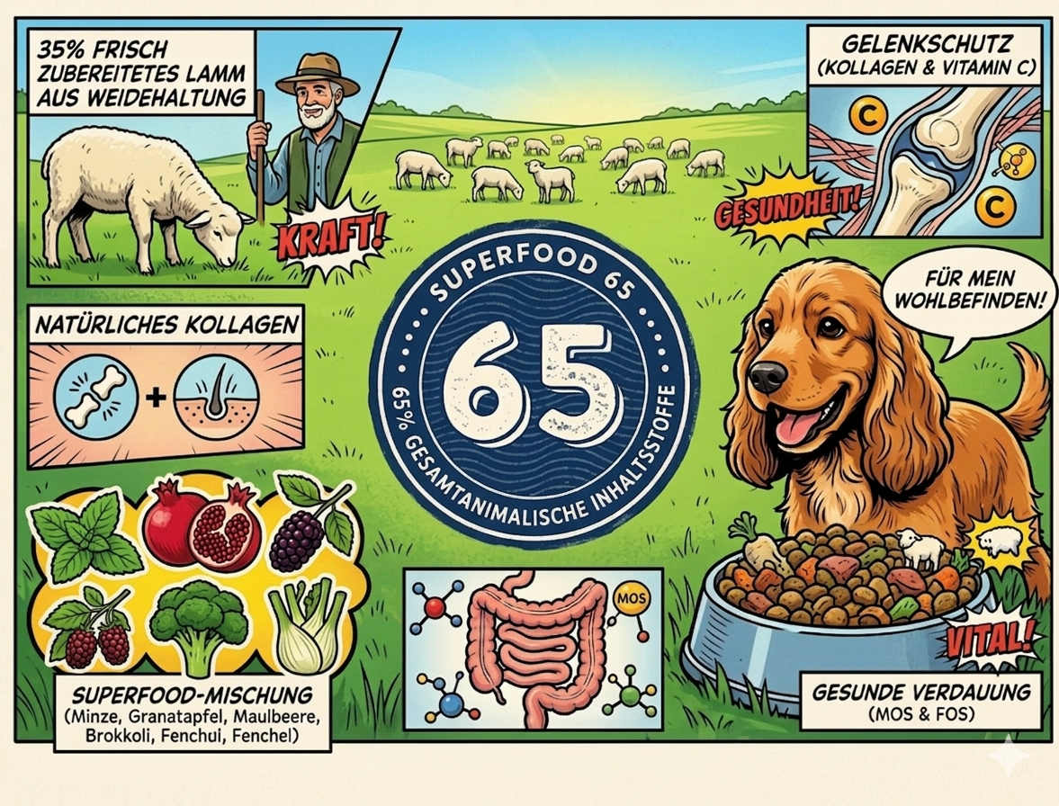 Hundefutter Lamm Wiesenaufzucht Superfood